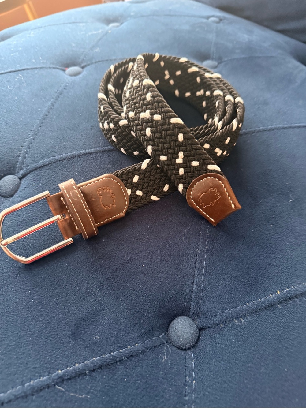 Roostas black and white business casual golf belt size L